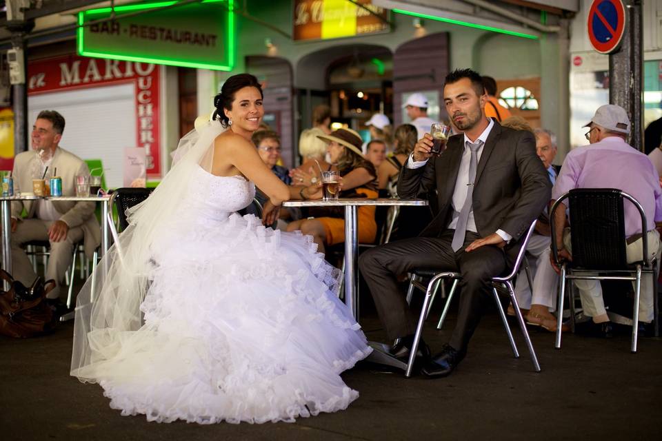 Photo de couple au bar