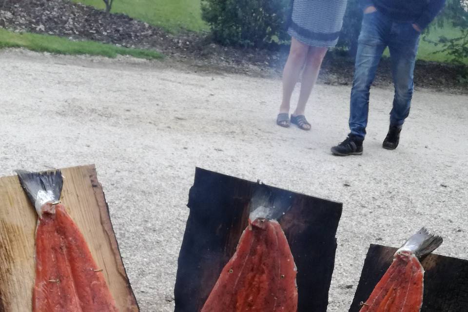 Saumon au feu de bois