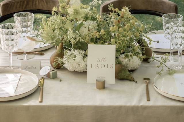 Marque-table dorure