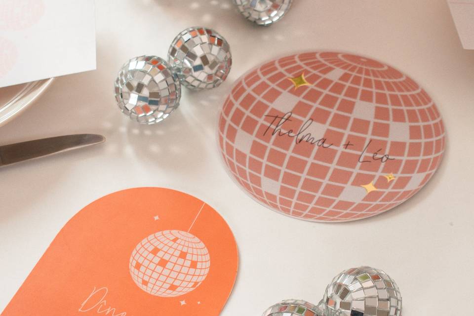 Papeterie de table Disco Ball