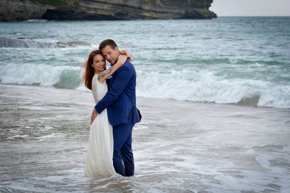 Couple trash the dress