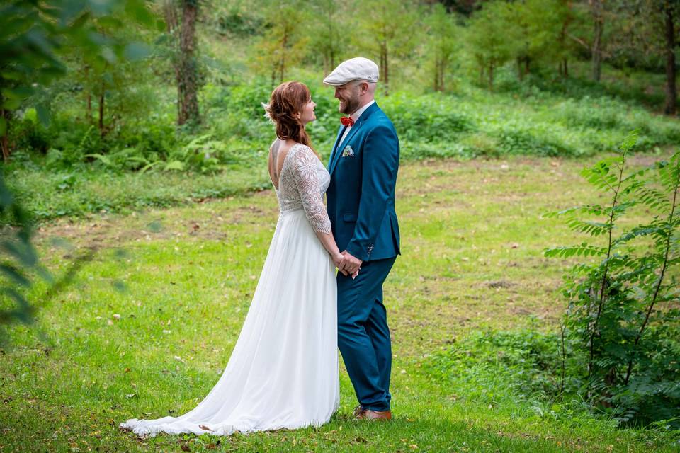 Couple trash the dress