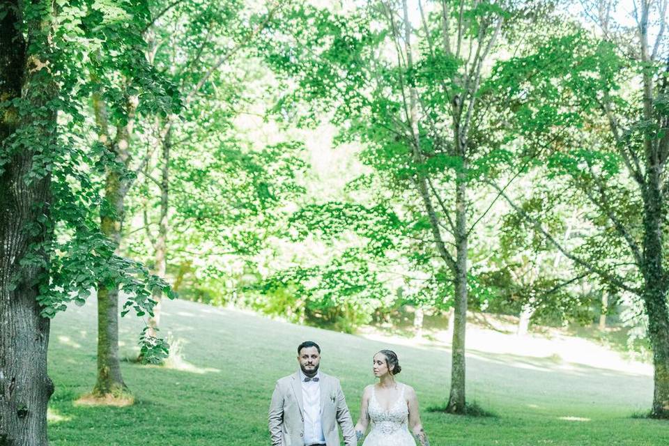 Under the trees