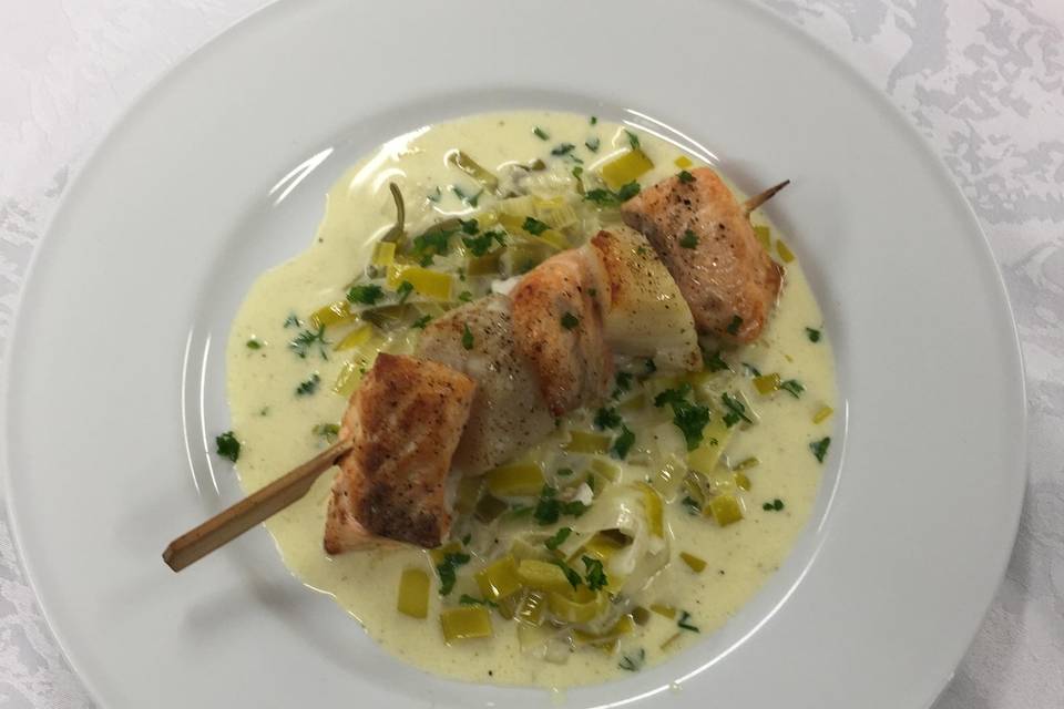 Brochette de saumon et saint j