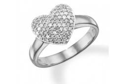 Bague coeur diamants