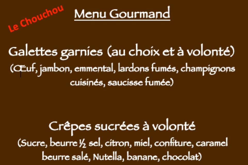 Le menu Gourmand