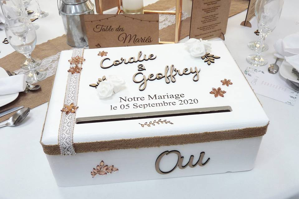 Urne Mariage Plexi et Bois