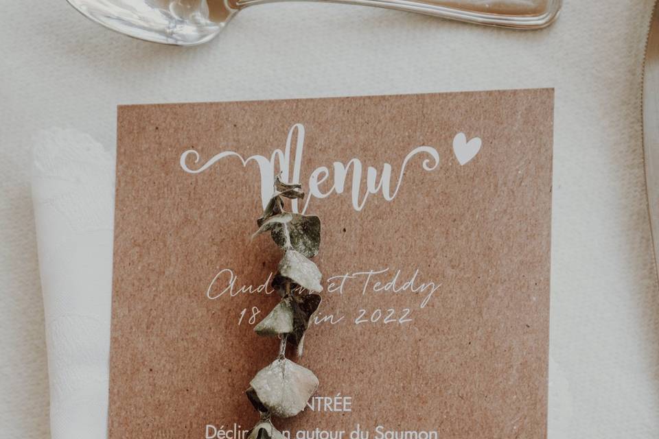 Menu de mariage