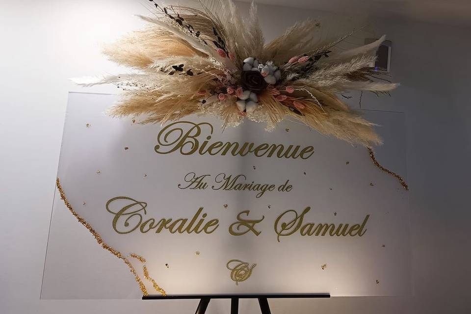 Panneau de bienvenue mariage