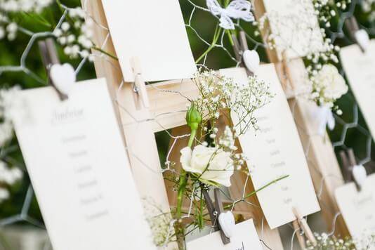 Plan de table campagne chic