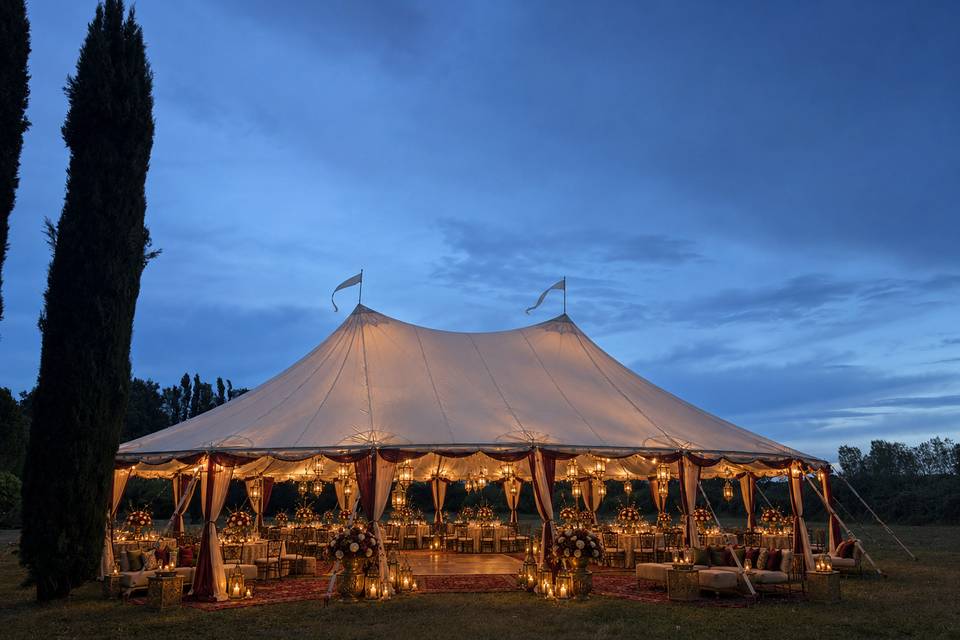 Diner dans la tente Orangerie