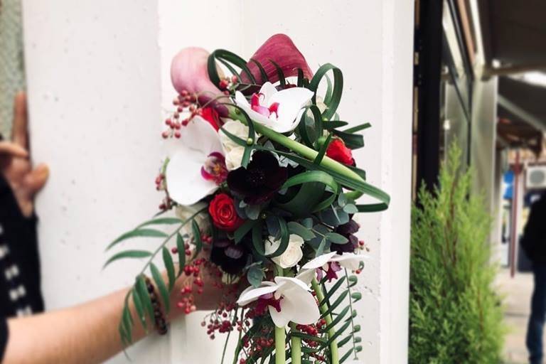 Bouquet de mariée retombant