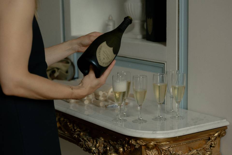 Premiers verres de champagne