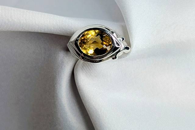 Bague argent citrine