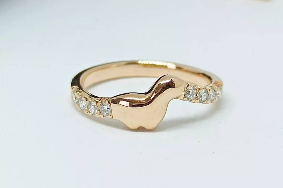 Bague or rose diamant