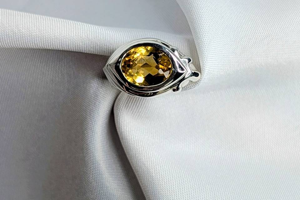 Bague argent citrine
