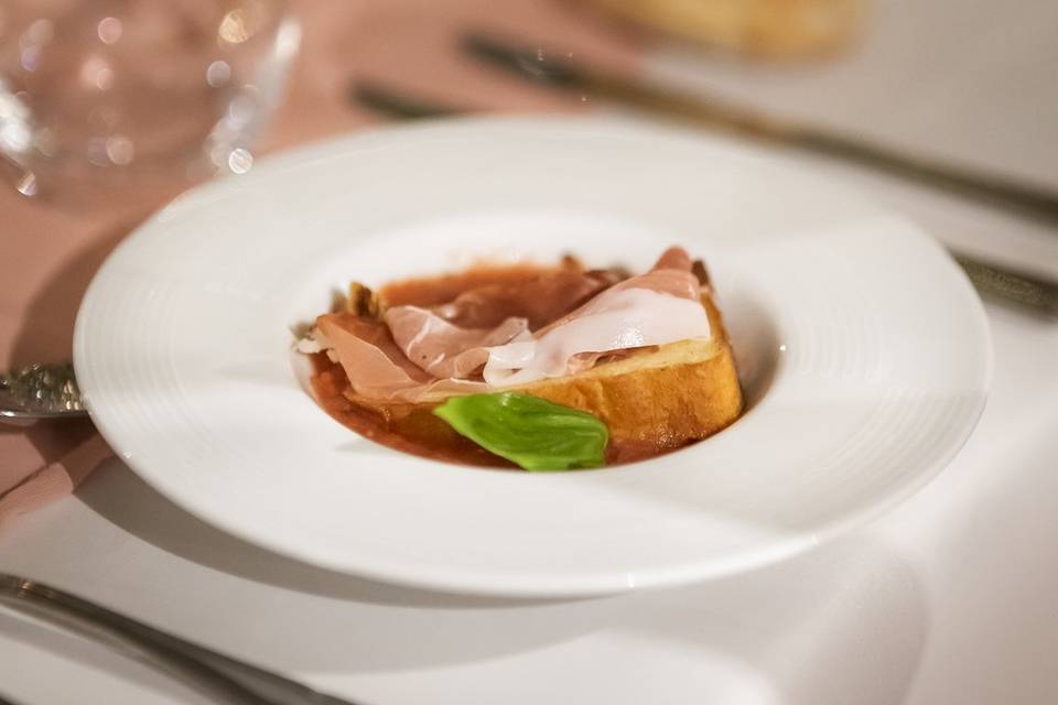 Entrée repas mariage