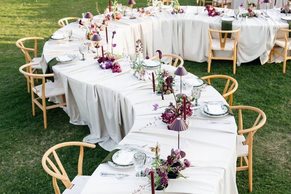 Dîner de mariage romantique