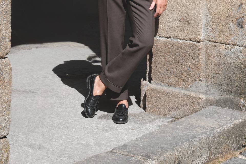 Costume marié brun