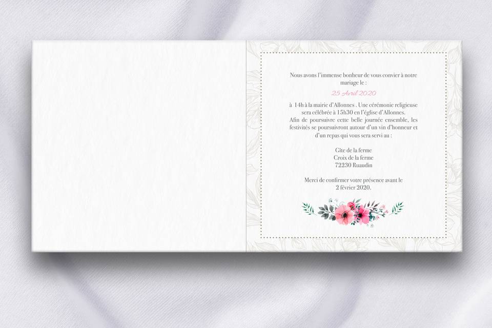 Mariage champêtre Intérieur