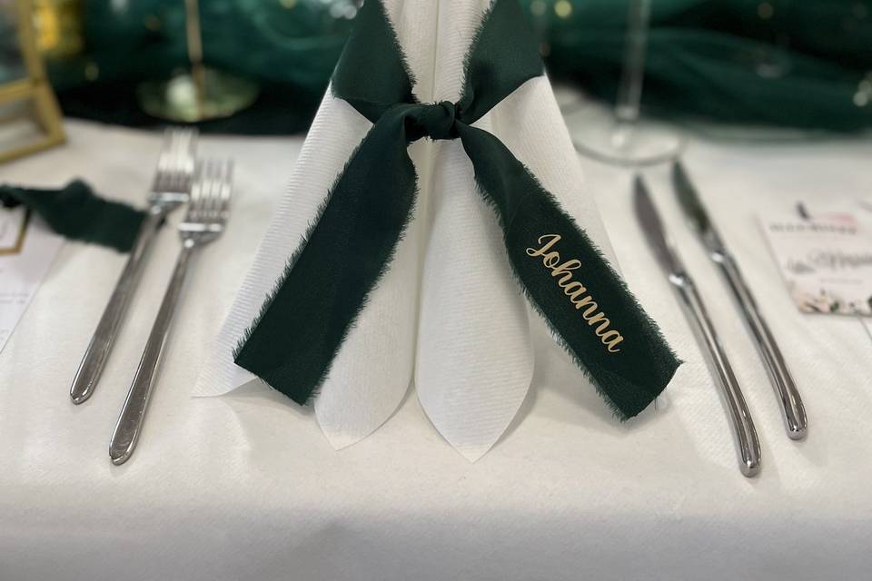 Mariage vert forêt et doré