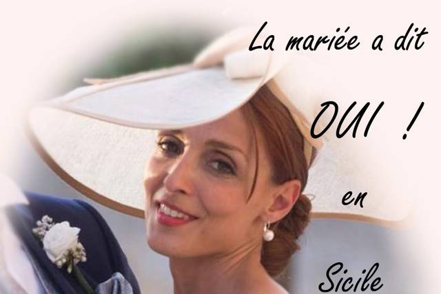 Mariée en chapeau en Sicile