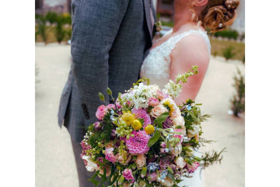 Bouquet de mariée retombant