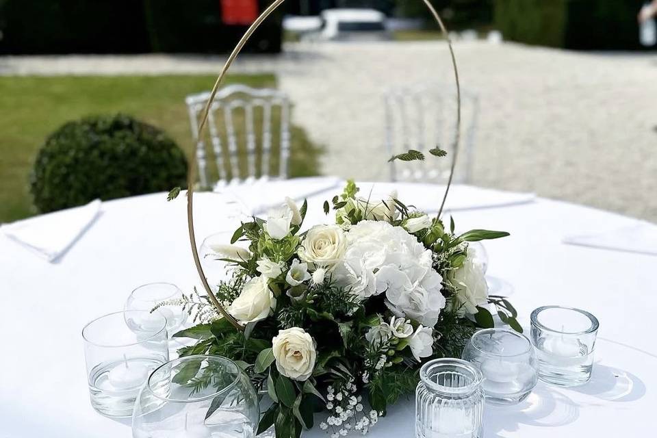 Centre de table thème champagn