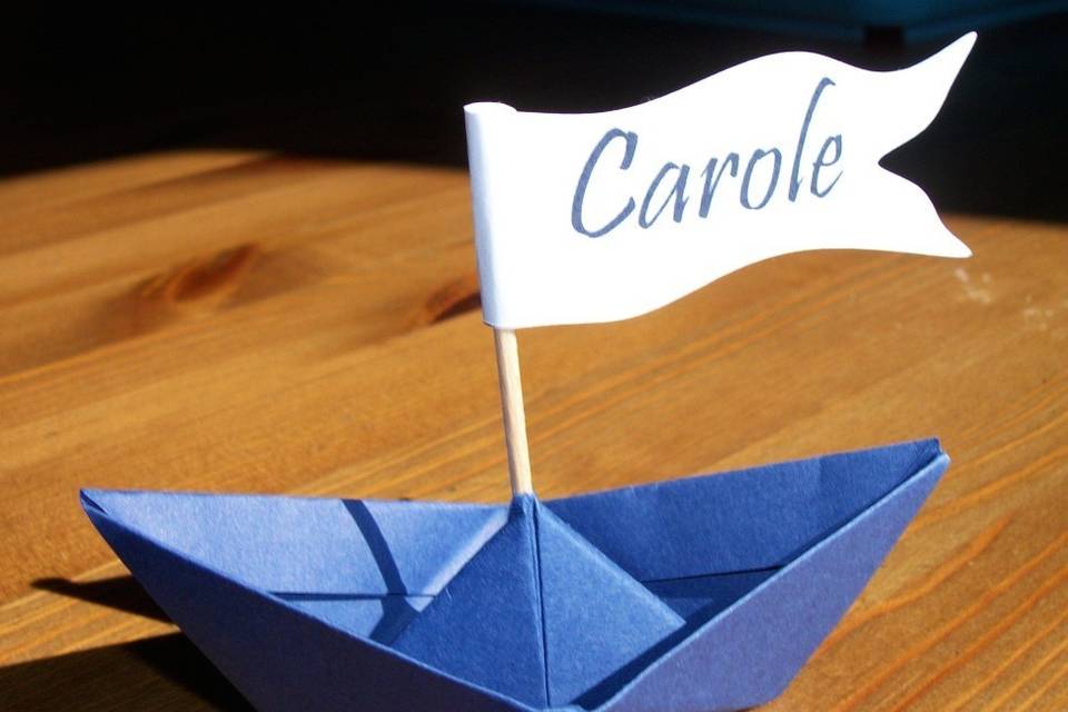 Marque place bateau origami