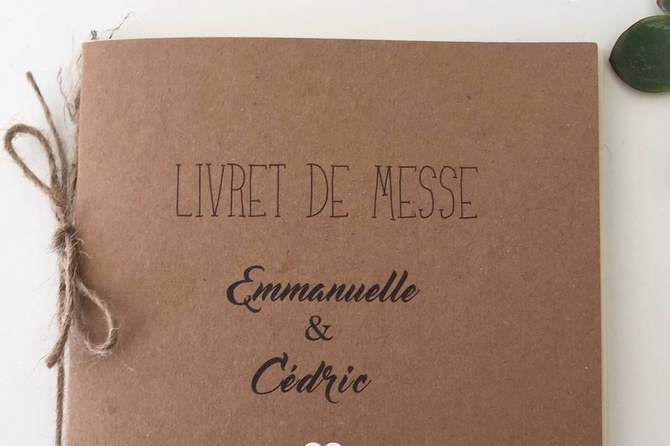 Livret de ceremonie champetre