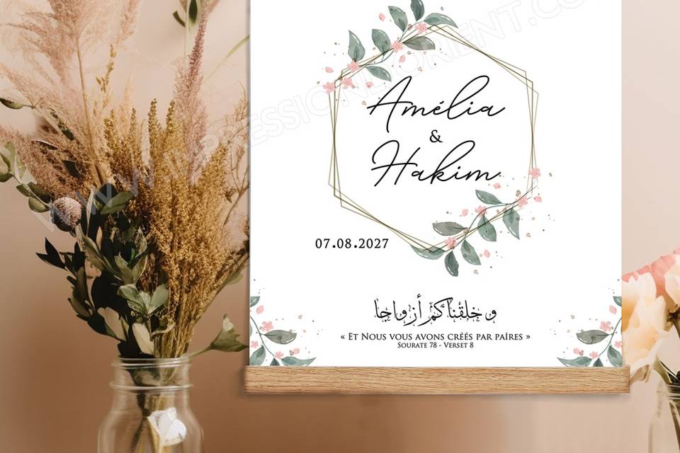 Affiche de bienvenue mariage