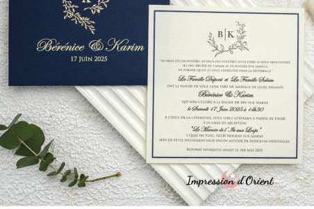 Faire-Part bleu roi et argent