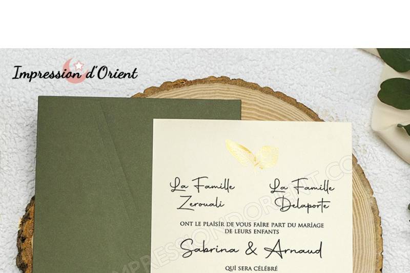 Faire-Part chic vert