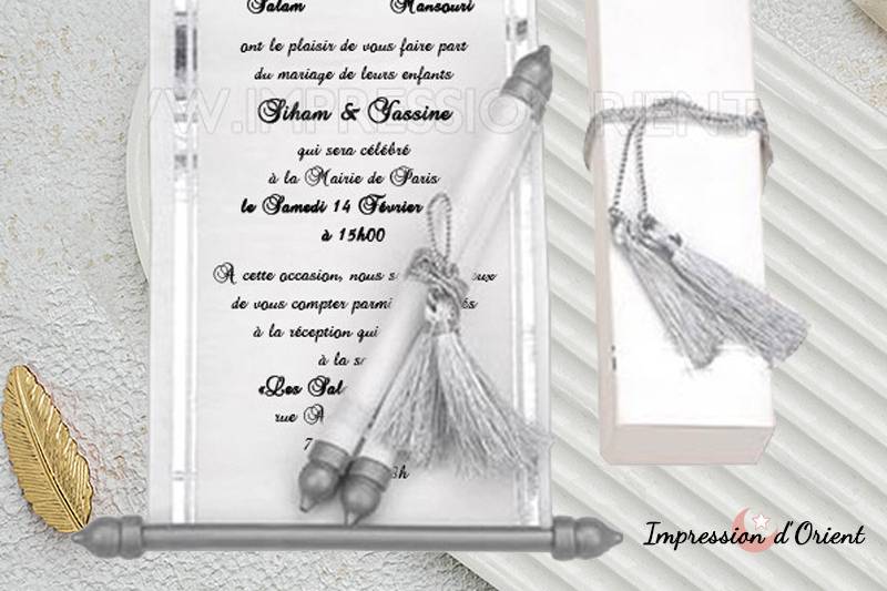 Faire-Part parchemin argenté