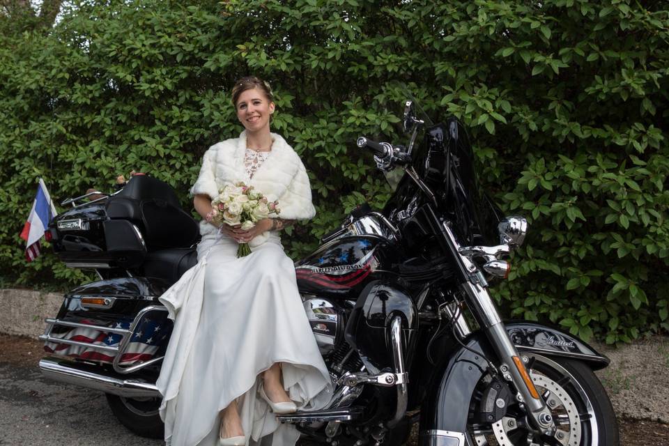 Sabrina on the bike