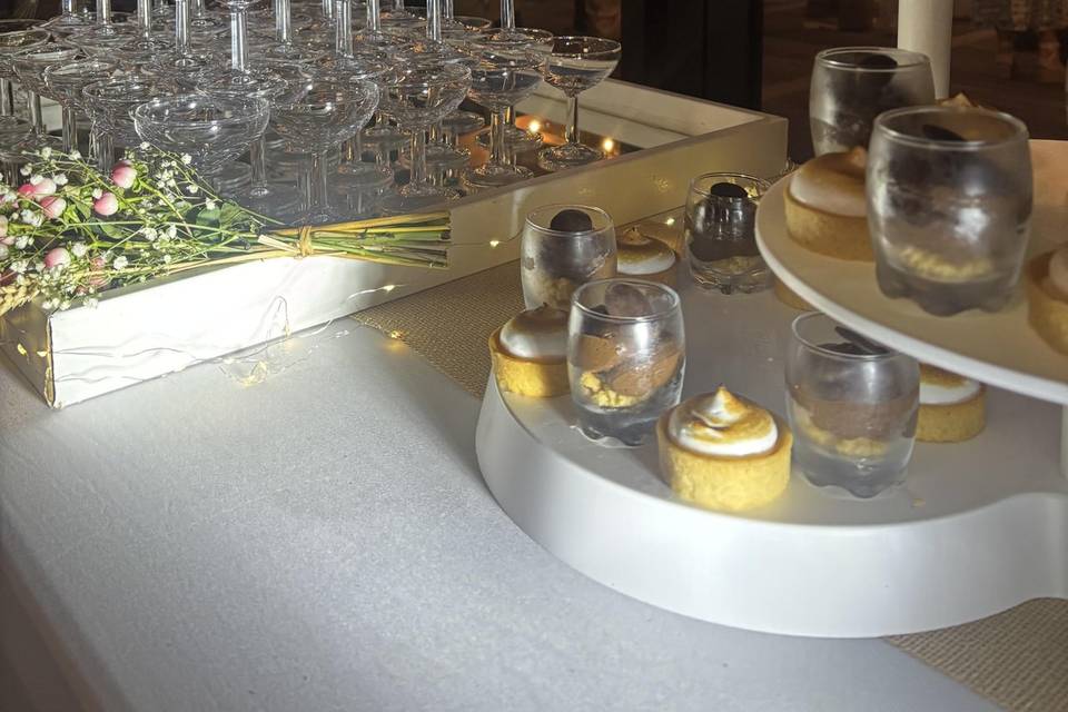 Cascade et trilogie dessert
