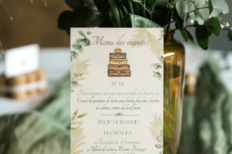 Menu des mariés