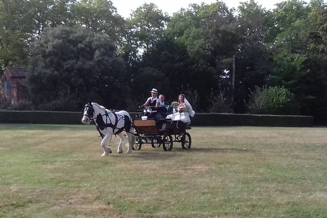 Arrivée en calèche