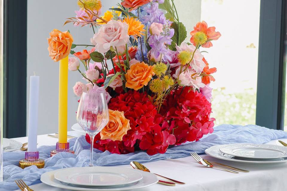 Mariage romantique et coloré