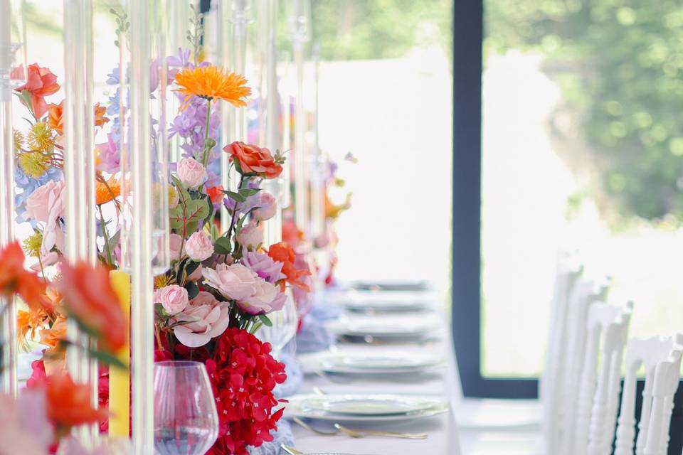 Mariage romantique et coloré