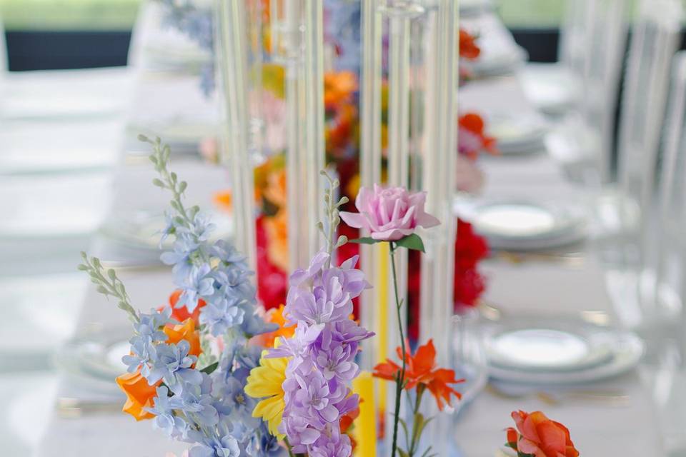 Mariage romantique et coloré