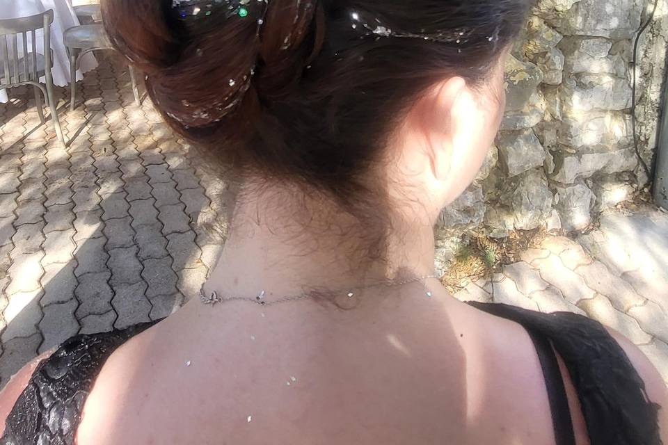 Chignon avec paillettes