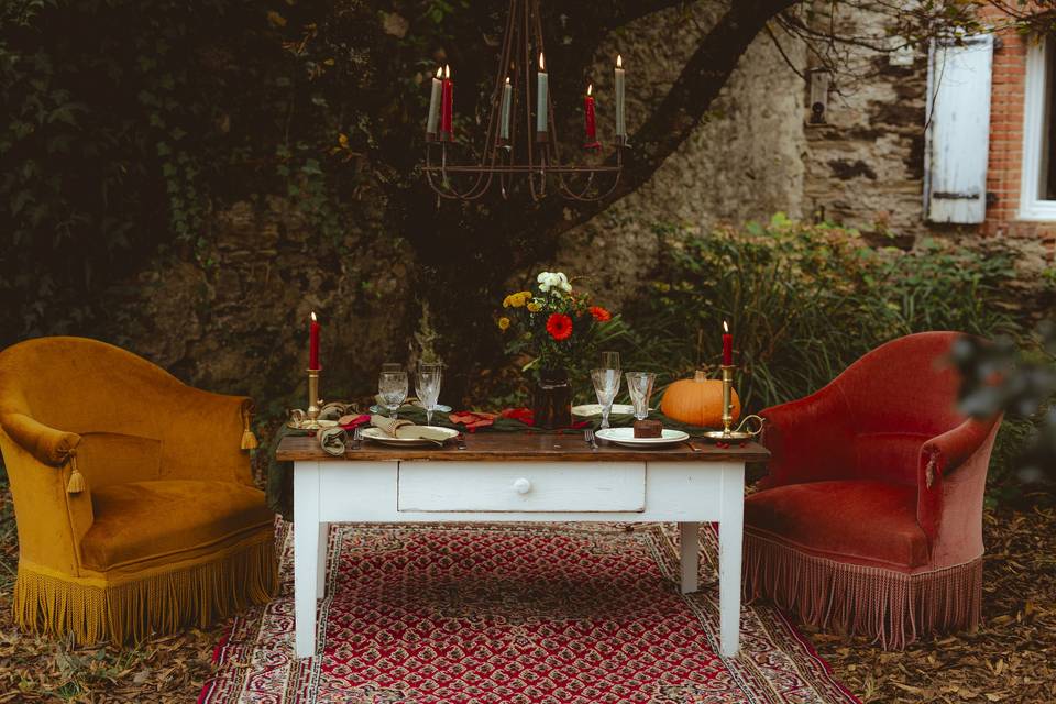 Mariage vintage table