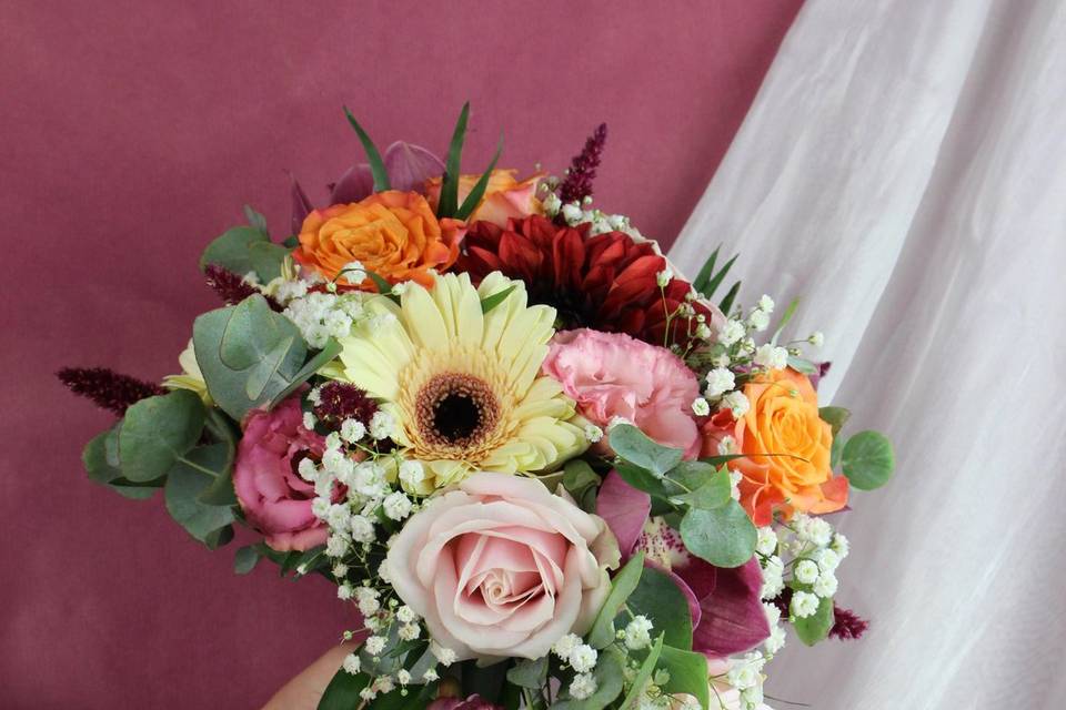 Bouquet de mariée coloré