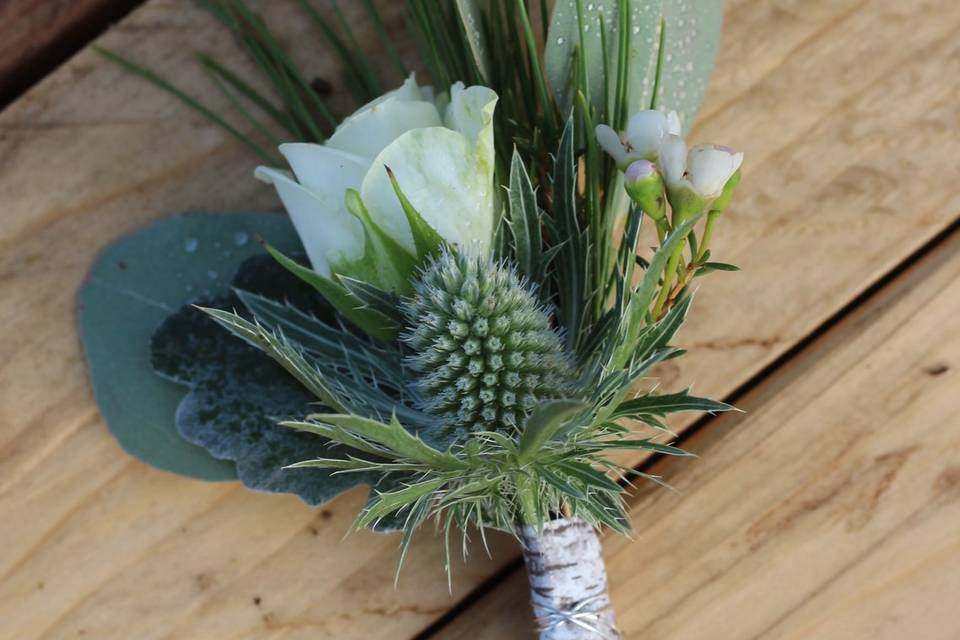 Bouquet de mariée rond hiver