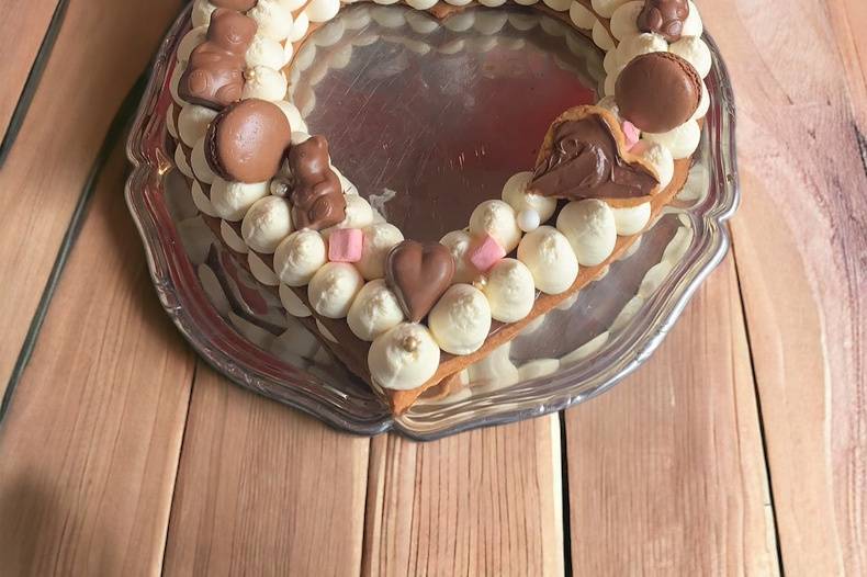 Version coeur du number cake