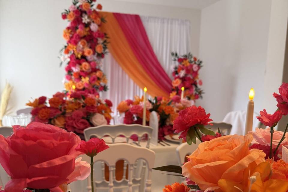 Rose et orange