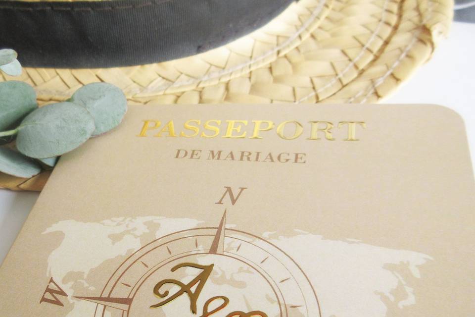 Faire-part mariage voyage