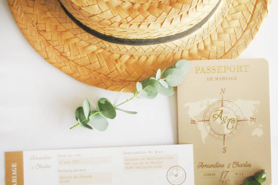 Faire-part mariage voyage