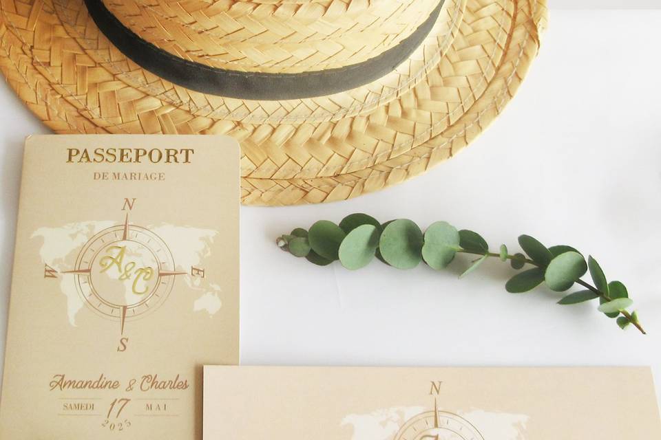 Faire-part mariage voyage